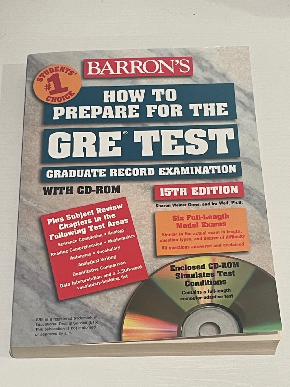 Barron's How to Prepare for the GRE Test - Teal, Red, White